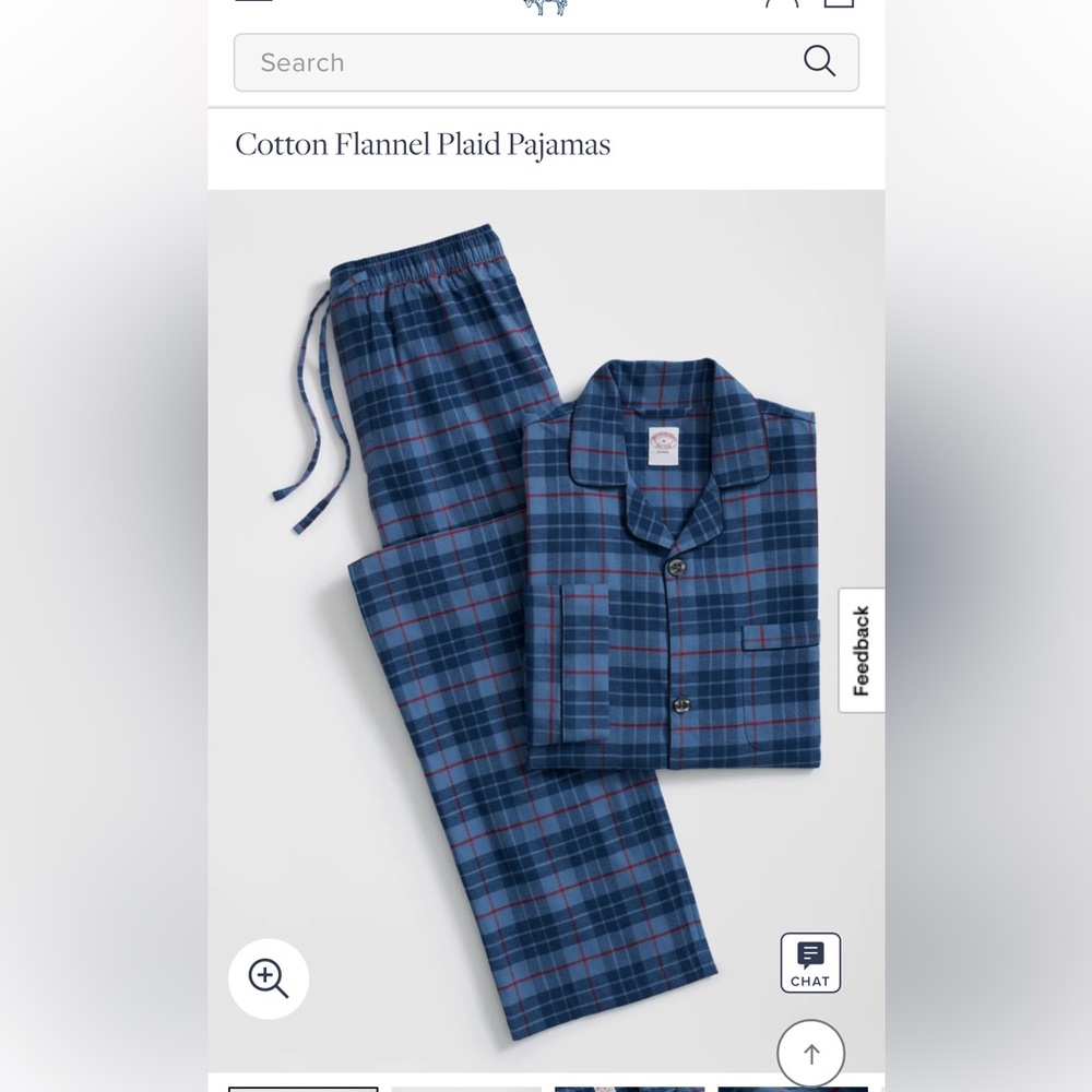 Brooks Brothers Cotton Plaid Pajama Set Small BNWT